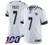 Youth Jacksonville Jaguars #7 Nick Foles White Vapor Untouchable Limited Player 100th Season Football Jersey