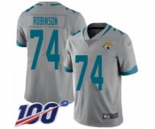 Youth Jacksonville Jaguars #74 Cam Robinson Silver Inverted Legend Limited 100th Season Football Jersey