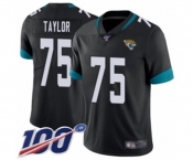 Youth Jacksonville Jaguars #75 Jawaan Taylor Black Team Color Vapor Untouchable Limited Player 100th Season Football Jersey