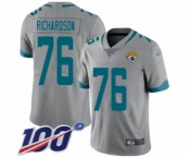 Youth Jacksonville Jaguars #76 Will Richardson Silver Inverted Legend Limited 100th Season Football Jersey