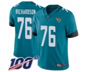 Youth Jacksonville Jaguars #76 Will Richardson Teal Green Alternate Vapor Untouchable Limited Player 100th Season Football Jersey