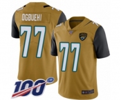 Youth Jacksonville Jaguars #77 Cedric Ogbuehi Limited Gold Rush Vapor Untouchable 100th Season Football Jersey
