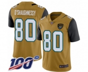 Youth Jacksonville Jaguars #80 James O'Shaughnessy Limited Gold Rush Vapor Untouchable 100th Season Football Jersey