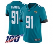 Youth Jacksonville Jaguars #91 Yannick Ngakoue Teal Green Alternate Vapor Untouchable Limited Player 100th Season Football Jersey