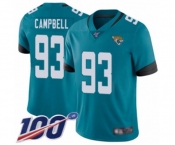 Youth Jacksonville Jaguars #93 Calais Campbell Teal Green Alternate Vapor Untouchable Limited Player 100th Season Football Jersey