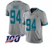 Youth Jacksonville Jaguars #94 Dawuane Smoot Silver Inverted Legend Limited 100th Season Football Jersey