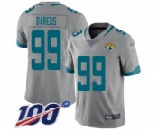 Youth Jacksonville Jaguars #99 Marcell Dareus Silver Inverted Legend Limited 100th Season Football Jersey