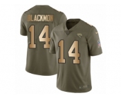 Youth Nike Jacksonville Jaguars #14 Justin Blackmon Limited Olive Gold 2017 Salute to Service NFL Jersey