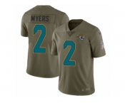 Youth Nike Jacksonville Jaguars #2 Jason Myers Limited Olive 2017 Salute to Service NFL Jersey