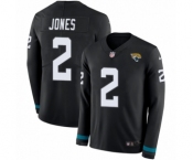 Youth Nike Jacksonville Jaguars #2 Landry Jones Limited Black Therma Long Sleeve NFL Jersey