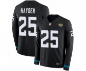 Youth Nike Jacksonville Jaguars #25 D.J. Hayden Limited Black Therma Long Sleeve NFL Jersey