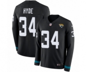 Youth Nike Jacksonville Jaguars #34 Carlos Hyde Limited Black Therma Long Sleeve NFL Jersey