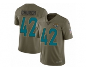 Youth Nike Jacksonville Jaguars #42 Barry Church Limited Olive 2017 Salute to Service NFL Jersey