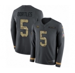 Youth Nike Jacksonville Jaguars #5 Blake Bortles Limited Black Salute to Service Therma Long Sleeve NFL Jersey
