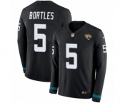 Youth Nike Jacksonville Jaguars #5 Blake Bortles Limited Black Therma Long Sleeve NFL Jersey