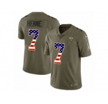 Youth Nike Jacksonville Jaguars #7 Chad Henne Limited Olive USA Flag 2017 Salute to Service NFL Jersey