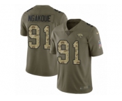Youth Nike Jacksonville Jaguars #91 Yannick Ngakoue Limited Olive Camo 2017 Salute to Service NFL Jersey