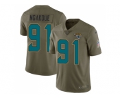 Youth Nike Jacksonville Jaguars #91 Yannick Ngakoue Olive Stitched NFL Limited 2017 Salute to Service Jersey