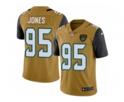 Youth Nike Jacksonville Jaguars #95 Abry Jones Limited Gold Rush Vapor Untouchable NFL Jersey
