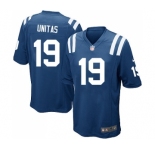 Men's Indianapolis Colts #19 Johnny Unitas Game Royal Blue Team Color Football Jersey