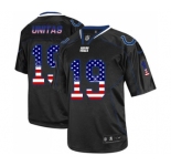 Men's Indianapolis Colts #19 Johnny Unitas Elite Black USA Flag Fashion Football Jersey