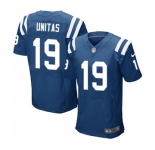 Men's Indianapolis Colts #19 Johnny Unitas Elite Royal Blue Team Color Football Jersey