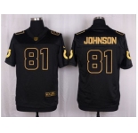 Nike Indianapolis Colts #81 Andre Johnson Black Pro Line Gold Collection Jersey[Elite]