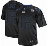 nike nfl jerseys indianapolis colts #12 luck black[Elite lights out 50th Patch]