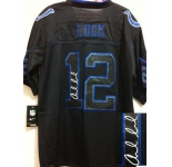 nike nfl jerseys indianapolis colts #12 luck black[Elite lights out signature]