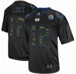 nike nfl jerseys indianapolis colts #12 luck black[camo fashion Elite 50th Patch]