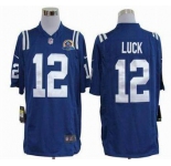 nike nfl jerseys indianapolis colts #12 luck blue[Elite 50th Patch]
