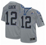 nike nfl jerseys indianapolis colts #12 luck grey[Elite lights out 50th Patch]