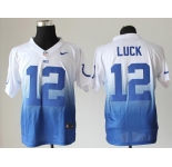 nike nfl jerseys indianapolis colts #12 luck white-blue[Elite drift fashion][second version]