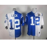 nike nfl jerseys indianapolis colts #12 luck white-blue[Elite split 50th Patch]