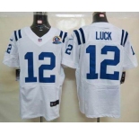 nike nfl jerseys indianapolis colts #12 luck white[Elite 50th Patch]