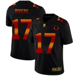 Indianapolis Colts #17 Philip Rivers Men's Black Nike Red Orange Stripe Vapor Limited NFL Jersey