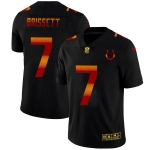 Indianapolis Colts #7 Jacoby Brissett Men's Black Nike Red Orange Stripe Vapor Limited NFL Jersey