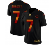 Indianapolis Colts #7 Jacoby Brissett Men's Black Nike Red Orange Stripe Vapor Limited NFL Jersey