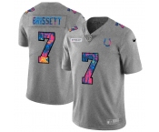 Indianapolis Colts #7 Jacoby Brissett Men's Nike Multi-Color 2020 NFL Crucial Catch NFL Jersey Greyheather