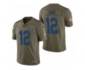 Men Nike Indianapolis Colts #12 Andrew Luck Olive 2017 Salute to Service Limited Jerseys