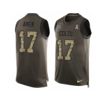 Men Nike Indianapolis Colts #17 Kamar Aiken Limited Green Salute to Service Tank Top NFL Jersey