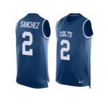 Men Nike Indianapolis Colts #2 Rigoberto Sanchez Limited Royal Blue Player Name & Number Tank Top NFL Jersey