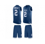 Men Nike Indianapolis Colts #2 Rigoberto Sanchez Limited Royal Blue Tank Top Suit NFL Jersey