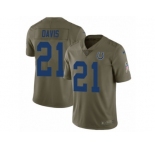Men Nike Indianapolis Colts #21 Vontae Davis Limited Olive 2017 Salute to Service NFL Jersey