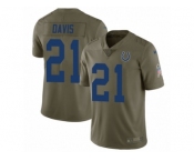 Men Nike Indianapolis Colts #21 Vontae Davis Limited Olive 2017 Salute to Service NFL Jersey