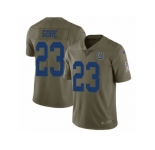 Men Nike Indianapolis Colts #23 Frank Gore Limited Olive 2017 Salute to Service NFL Jersey