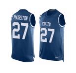 Men Nike Indianapolis Colts #27 Nate Hairston Limited Royal Blue Player Name & Number Tank Top NFL Jersey