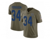 Men Nike Indianapolis Colts #34 Josh Ferguson Limited Olive 2017 Salute to Service NFL Jersey