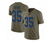 Men Nike Indianapolis Colts #35 Pierre Desir Limited Olive 2017 Salute to Service NFL Jersey