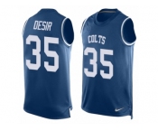Men Nike Indianapolis Colts #35 Pierre Desir Limited Royal Blue Player Name & Number Tank Top NFL Jersey